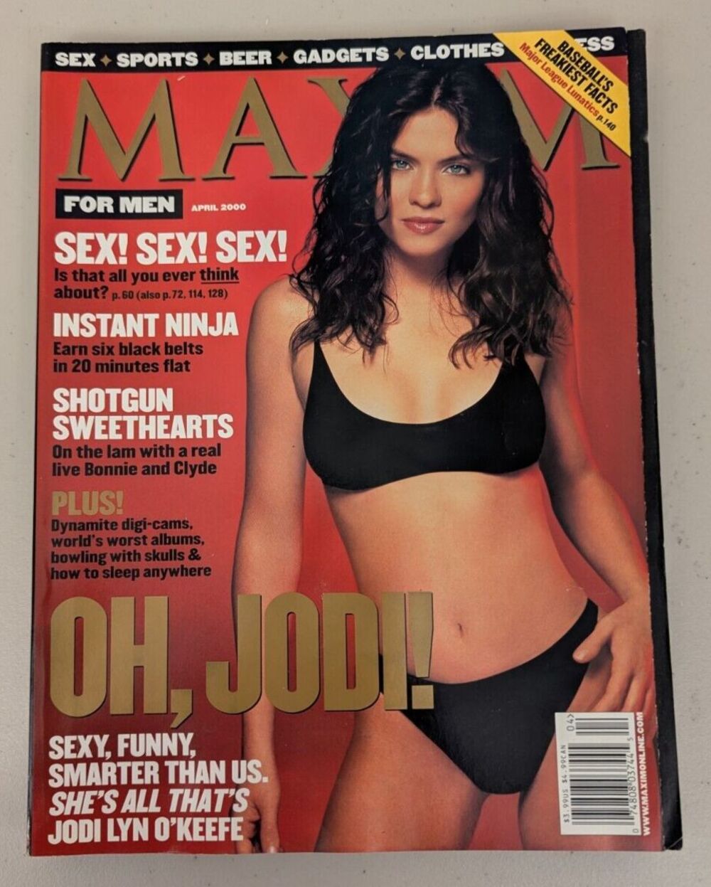 Maxim Magazine April 2000 Jodi Lyn O'Keefe Shotgun Sweet Hearts Vintage